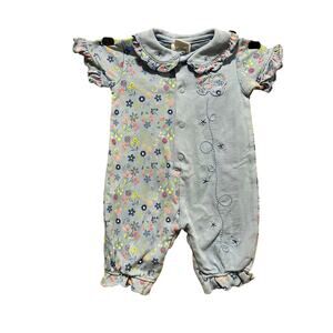 Baby Okie Dokie Knit Embroidered Jumper Sleeper One piece Snaps 0-3 Months